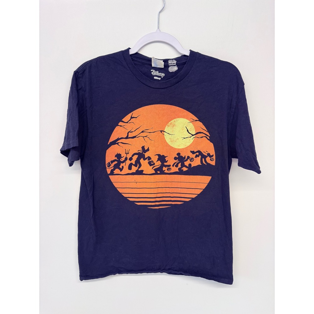 Halloween Disney Spooky Graphic Tee Mickey Mouse Friends Men Size M Black